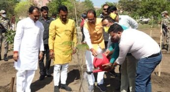 मुख्यमंत्री चौहान ने स्मार्ट सिटी पार्क में गुलमोहर और करंज के पौधे लगाए
