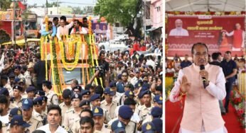 मुख्यमंत्री शिवराज पहुंचे सभा स्थल, रोड शो में उमड़ा जनसैलाब, सु-राज कालोनी योजना का करेंगे शुभारंभ