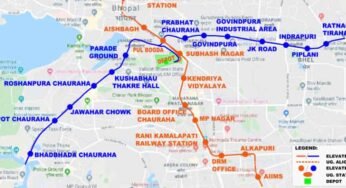 रत्नागिरी से भदभदा तक 14km की ब्लूलाइन में बनेंगे 13 मेट्रो स्टेशन