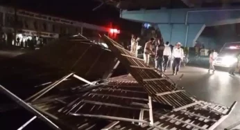CG : फ्लाई ओव्हर में सजावट के लिए लगाई गई फॉल सीलिंग गिरी, नेशनल हाइवे की घटना