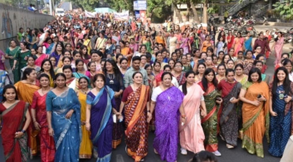 वोट क्लब में “साड़ी वॉकेथॉन” आज