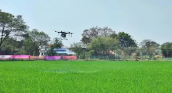 CG : बघमरा में ड्रोन से नैनो डीएपी के छिड़काव का डेमोंस्ट्रेशन किया