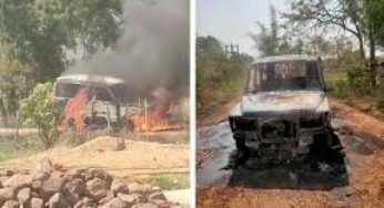 CG : उधर टीम अवैध शराब पर कार्रवाई कर रही थी, इधर उनकी गाड़ी जल रही थी…