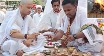 ज्योतिरादित्य सिंधिया मां की अंत्येष्टि के दूसरे दिन अस्थि संचय करने पहुंचे
