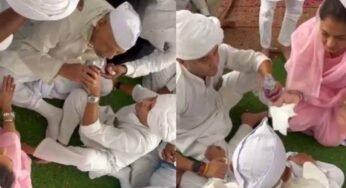 जब बुजुर्ग को आया चक्कर, जमीन पर बैठ सेवा में जुट गए सिंधिया