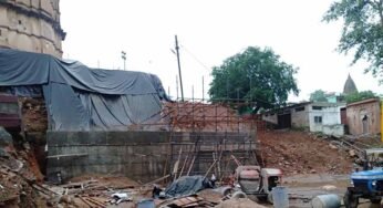 रामराज नगरी ओरछा में रामलोक का निर्माण चल रहा, चतुर्भुज मंदिर की दीवार गिरी