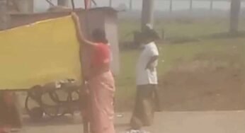 खंडवा में नर्मदा नदी के खेड़ीघाट पर साड़ी बांधकर करवाई महिला की डिलेवरी