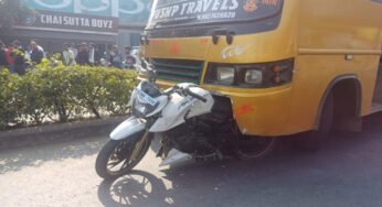 एमपी नगर तेज रफ्तार बस ने बाइक सवार तीन लोगों को रौंदा, दसे में दो लोगों की मौके पर ही दर्दनाक मौत