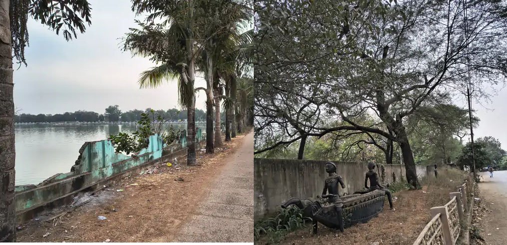 राजनांदगांव : रानी सागर के दीवारों पर लगे लोहे चोरी और सर्किट हाउस के सामने लगी मूर्तियां भी हो चुकी जर्जर