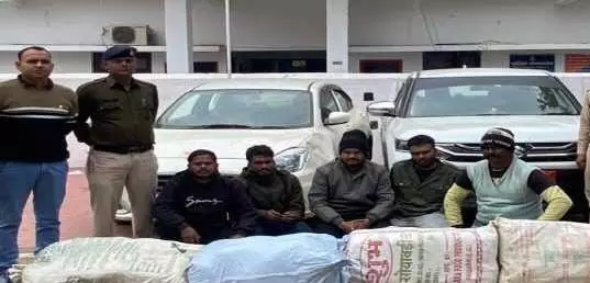 CG : 7 लाख के गांजा के साथ 5 तस्कर गिरफ्तार,