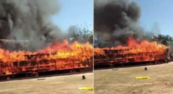प्रदेश की सबसे बड़ी गौशाला लाल टिपारा में लगी भीषण आग, फायर ब्रिगेड राहत कार्य में लगी