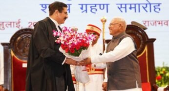 राज्यपाल पटेल ने न्यायमूर्ति सचदेवा को मुख्य न्यायाधिपति की शपथ दिलाई