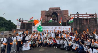 विश्व धरोहर भोजपुर मंदिर से दिया देशभक्ति और स्वच्छता का संदेश