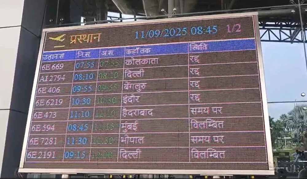 रायपुर एयरपोर्ट पर उड़ानों का हाल: विजिबिलिटी कम, कई फ्लाइट्स कैंसिल, यात्री परेशान