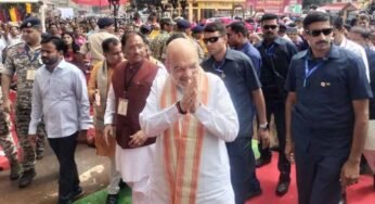 केंद्रीय गृहमंत्री अमित शाह बस्तर पहुंचे, मुरिया दरबार में मांझी-मुखियाओं से की बातचीत