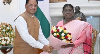 मुख्यमंत्री विष्णुदेव साय ने नई दिल्ली में राष्ट्रपति द्रौपदी मुर्मू से की सौजन्य भेंट