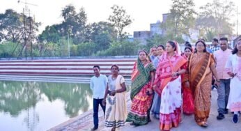 रायपुर : छठ पर्व की तैयारी का लिया जायजा – मंत्री श्रीमती लक्ष्मी राजवाड़े ने किया भटगांव छठ घाट का निरीक्षण