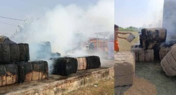 धान खरीदी के बीच बारदानों में आग: अलग-अलग केंद्रों में लाखों बोरे खाक, जांच की मांग तेज