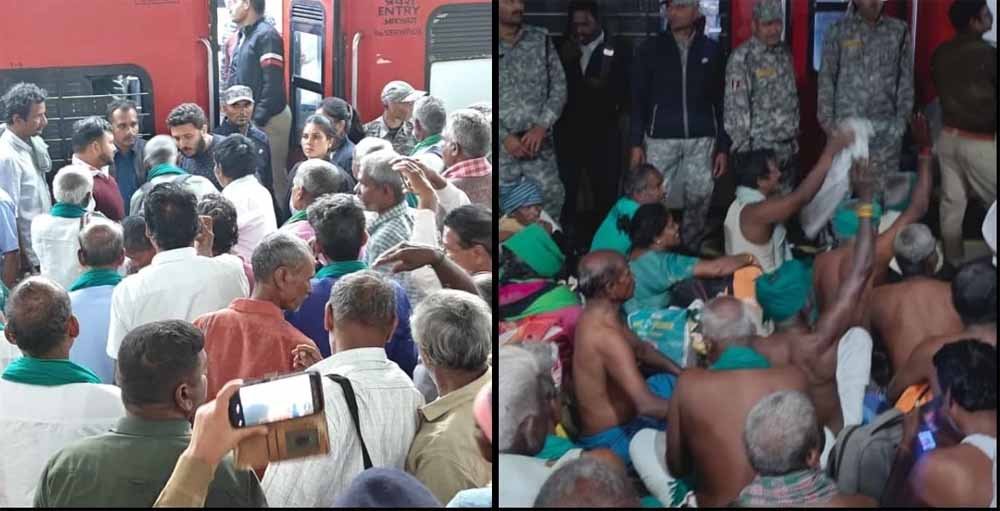 नर्मदापुरम में हाई-वोल्टेज ड्रामा: दिल्ली जा रहे 100 किसानों को ट्रेन से उतारा, स्टेशन पर अर्द्धनग्न प्रदर्शन