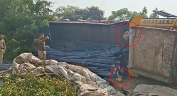 CG : ट्रक पलटने से हुआ सड़क हादसा…