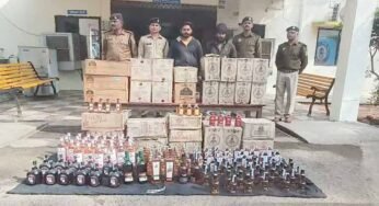 एमपी की लाखों की अवैध शराब जब्त, कार से तस्करी करते दो आरोपी गिरफ्तार