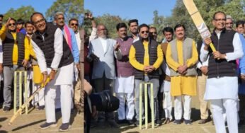 केंद्रीय मंत्री शिवराज सिंह चौहान ने थामा बल्ला, लगाए चौके-छक्के—देखें वायरल वीडियो