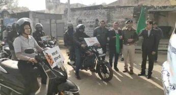 राष्ट्रीय सड़क सुरक्षा माह में निकाली हेलमेट बाइक रैली, यातायात नियमों का पालन करने का दिया लोगों को सन्देश