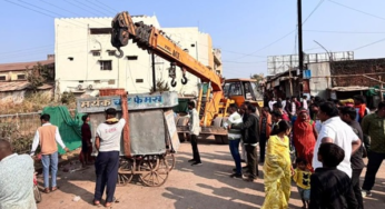 CG : सड़क घेरकर व्यापार करने वालों के ठेले जब्त…