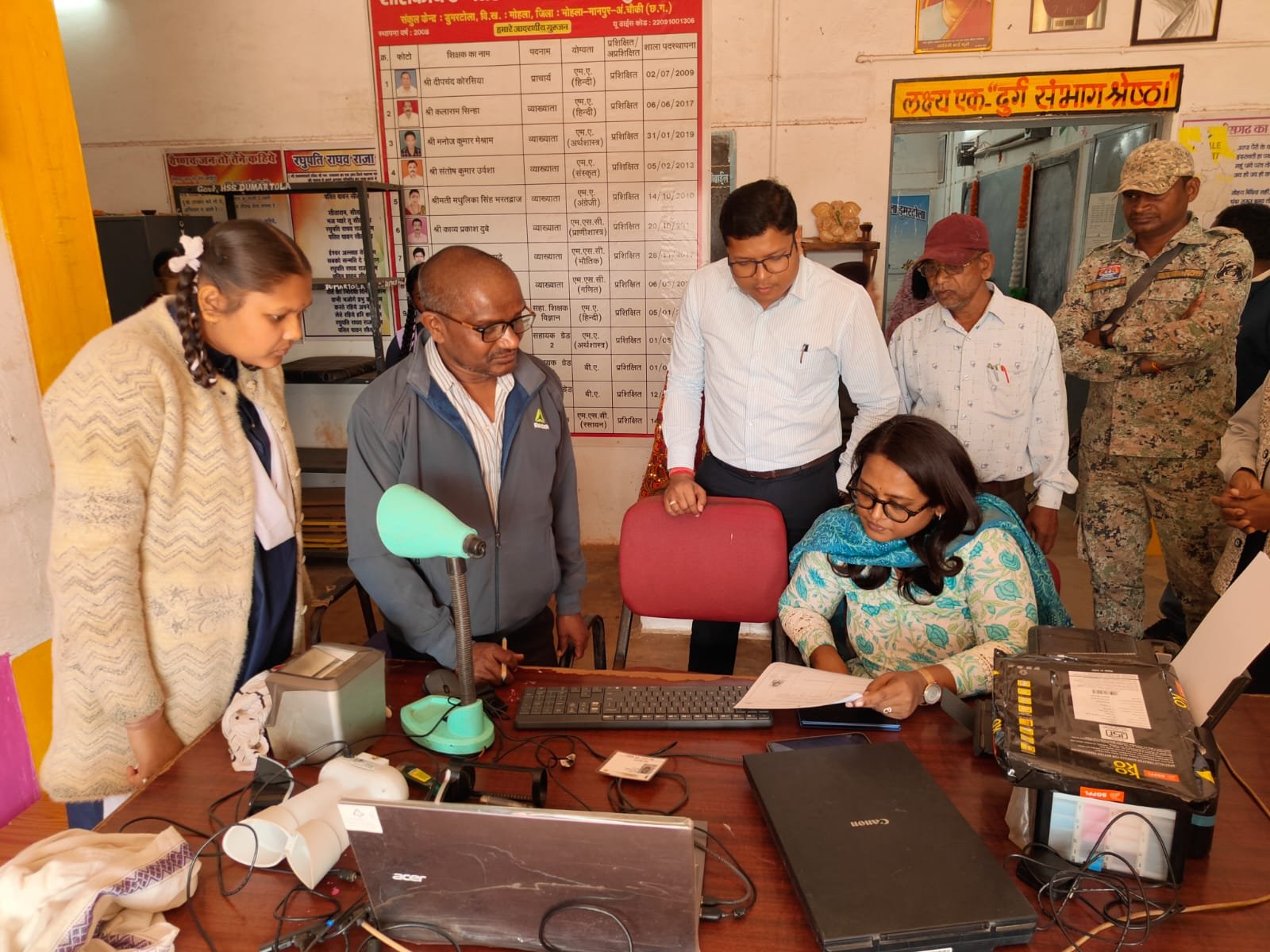 मोहला : आधार सैचुरेशन एवं अनिवार्य बायोमेट्रिक अपडेट शिविर का कलेक्टर ने किया अवलोकन