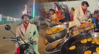 रात 3:30 बजे बागेश्वर महाराज ने अन्नपूर्णा मंडप में खुद संभाली भट्टी, प्रसादी की पूरियां तैयार