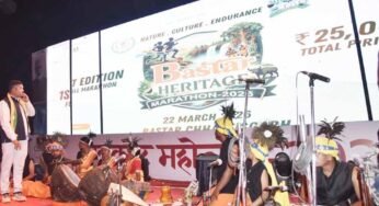 वन मंत्री केदार कश्यप ने चित्रकोट महोत्सव के दौरान किया बस्तर हेरिटेज मैराथन के लोगो का अनावरण