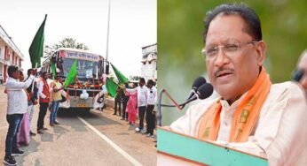 दूरस्थ ग्रामों में मुख्यमंत्री ग्रामीण बस योजना शुरू, जशपुर के तीन रूट की बसों को दिखाई हरी झंडी