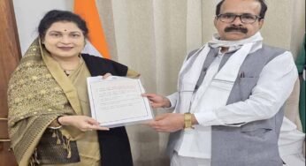 केंद्रीय राज्यमंत्री कुरियन से राज्यमंत्री कृष्णा गौर ने की भेंट