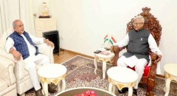 राज्यपाल पटेल से मध्यप्रदेश विधानसभा अध्यक्ष तोमर ने की सौजन्य भेंट