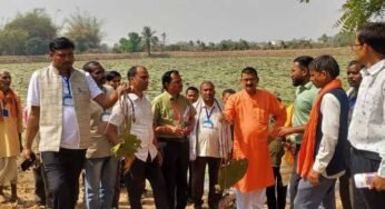 मध्यप्रदेश के किसानों का ग्राम लिंगाडीह आरंग में मखाना खेती भ्रमण एवं प्रशिक्षण संपन्न