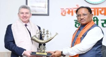मुख्यमंत्री विष्णु देव साय से आस्ट्रेलिया के महावाणिज्य दूत बर्नार्ड लिंच ने की सौजन्य मुलाकात