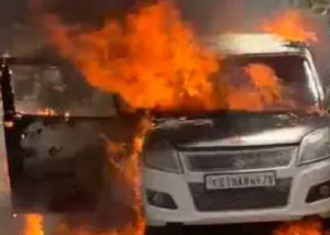 CG : सरायपाली में कार में लगी आग, कूदने से चालक का जान बचा …