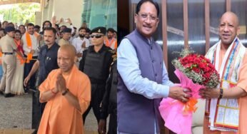 बस्तर पहुंचे CM योगी, मुख्यमंत्री साय ने किया गर्मजोशी से स्वागत