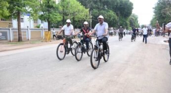 उप मुख्यमंत्री अरुण साव ने सायकल चलाकर फिट रहने और पर्यावरण संरक्षण का दिया संदेश
