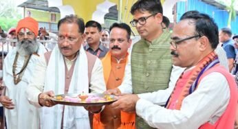 मुख्यमंत्री साय ने भिखमपुरा के पंचमुखी सिद्ध हनुमान मंदिर में की पूजा-अर्चना