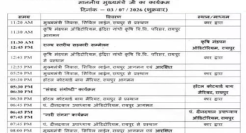 CG : CM साय आज कई कार्यक्रमों में होंगे शामिल …