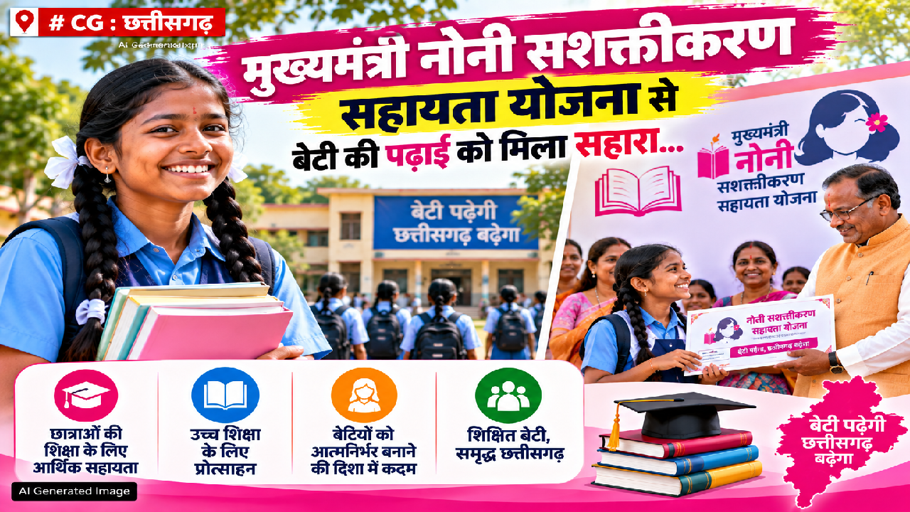 CG : मुख्यमंत्री नोनी सशक्तीकरण सहायता योजना से बेटी की पढ़ाई को मिला सहारा…